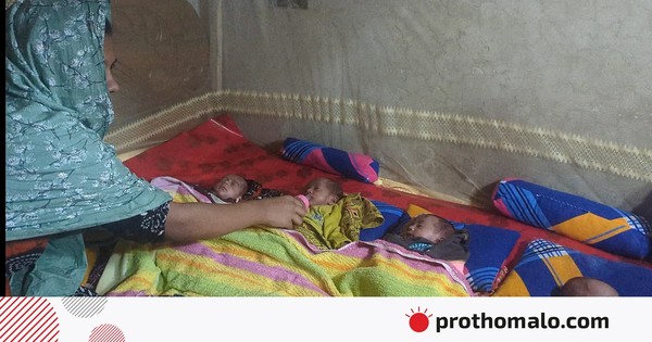 একসঙ্গে জন্মানো পাঁচ সন্তান লালন–পালনের খরচ নিয়ে দুশ্চিন্তায় মা–বাবা