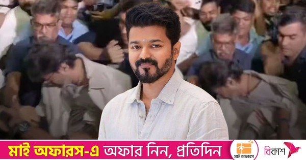 বিমানবন্দরে ভক্তদের ভিড়ে নাজেহাল থালাপতি বিজয়